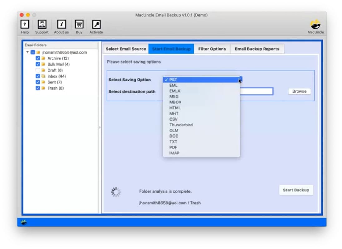 Choose required EML folder and MBOX Format