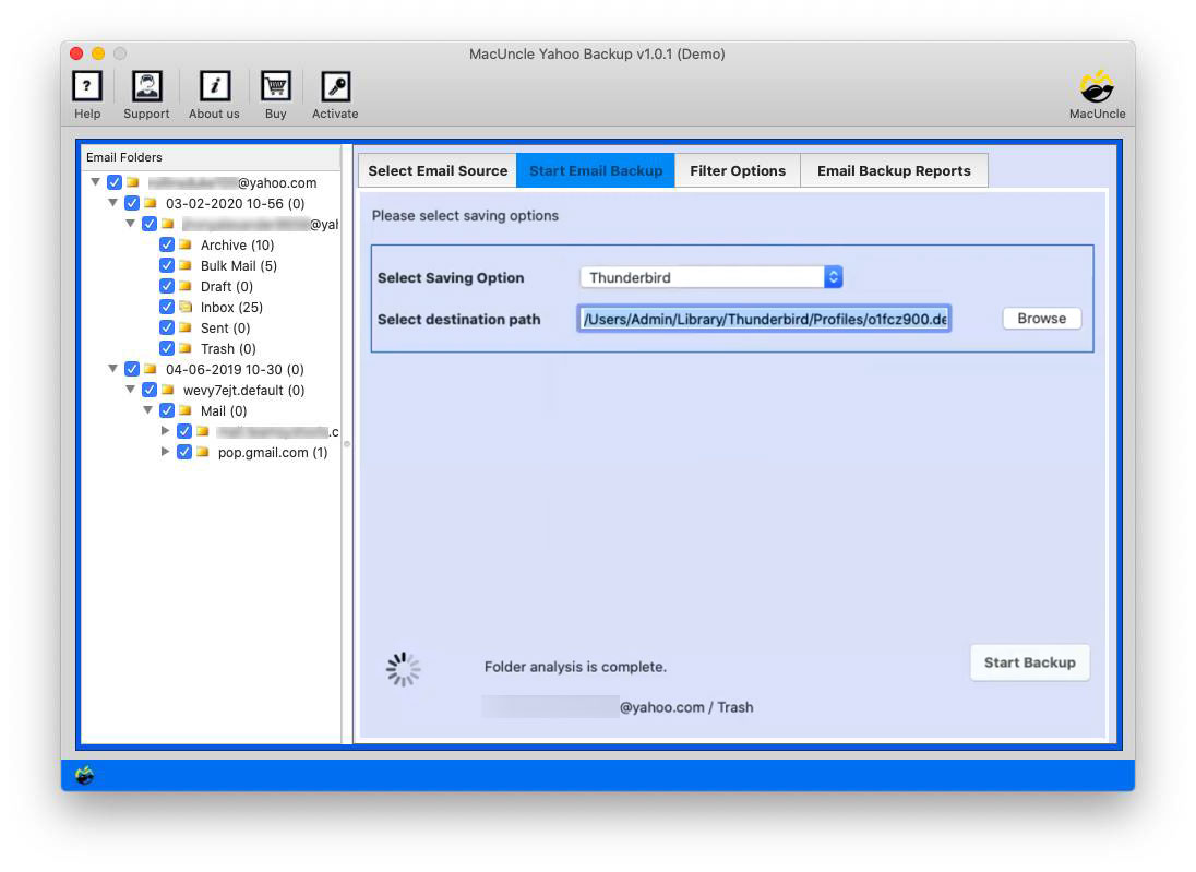 Tool detect the default location of Thunderbird