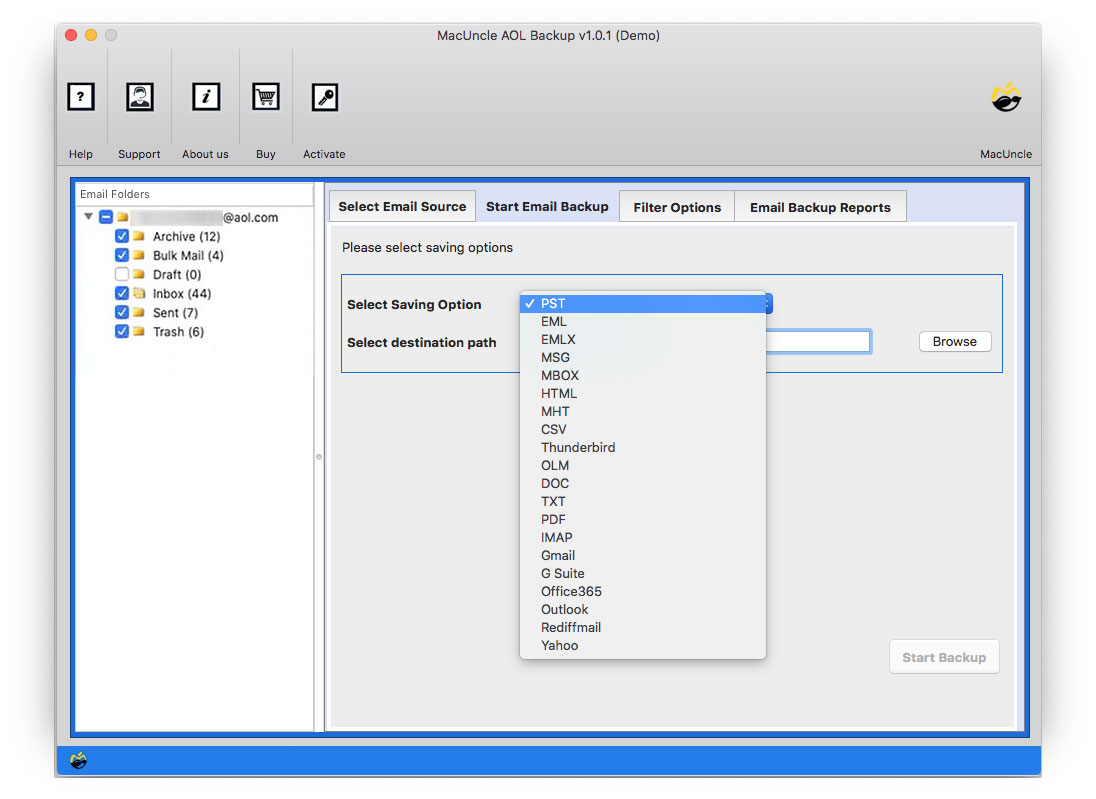 Choose PDF file format