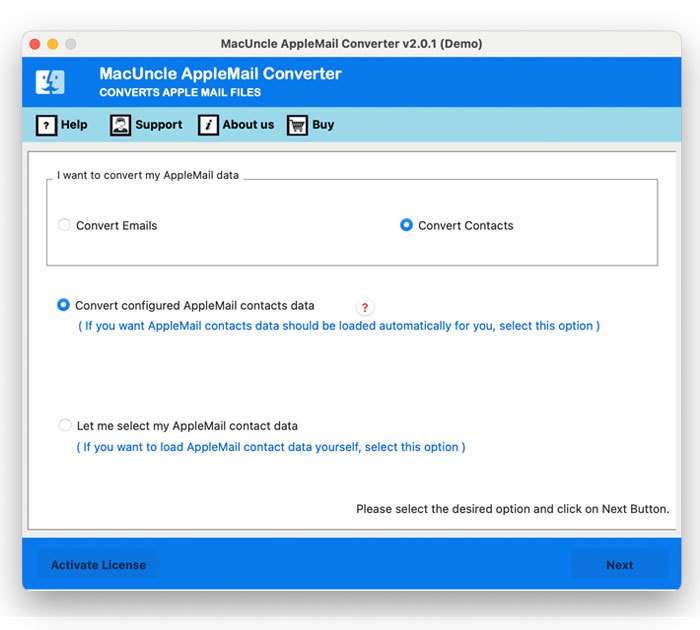 select which data to convert