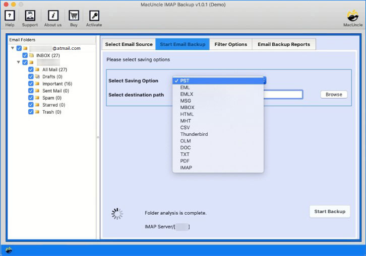 Choose any format and destination location