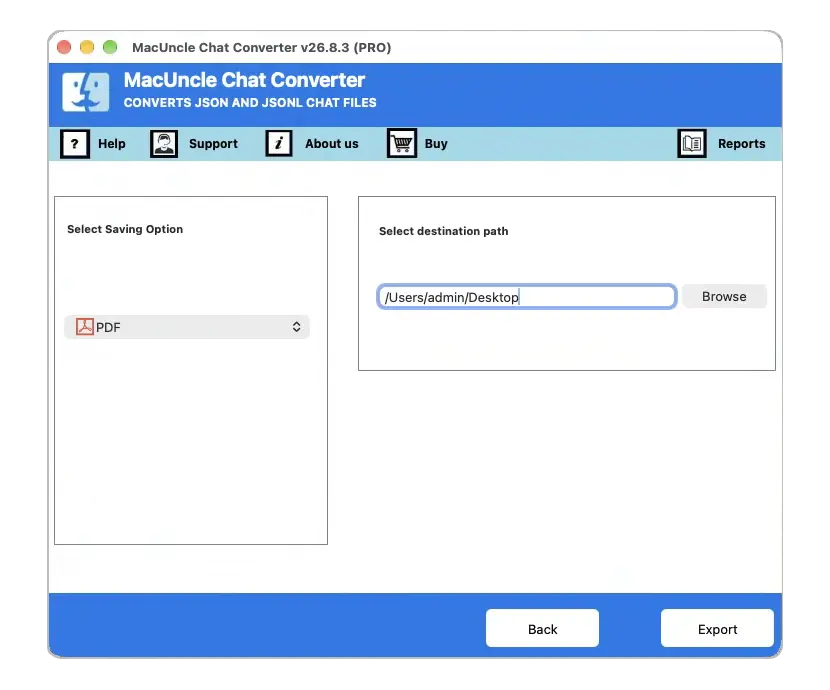 set a location to store converted file