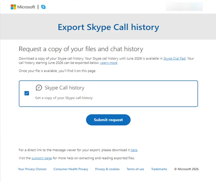 export skype chat history