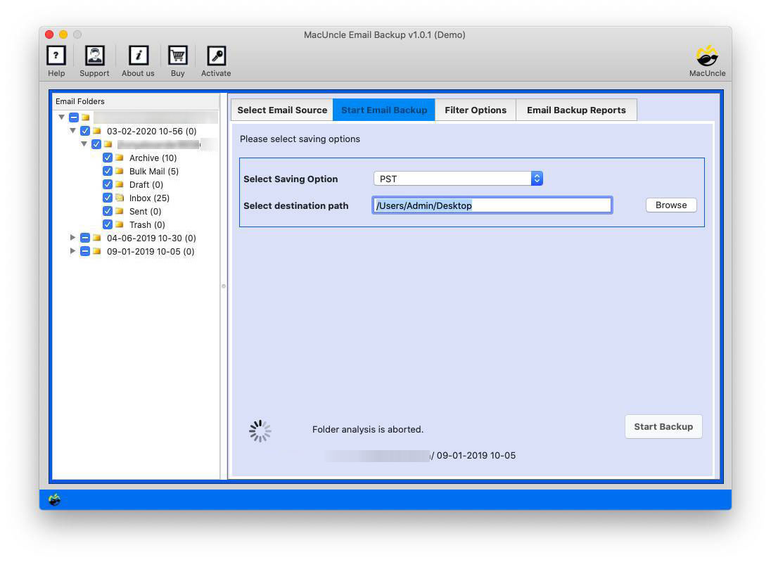 Choose the desired file to transfer to Outlook