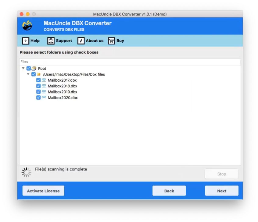 Choose desired Outlook Express files