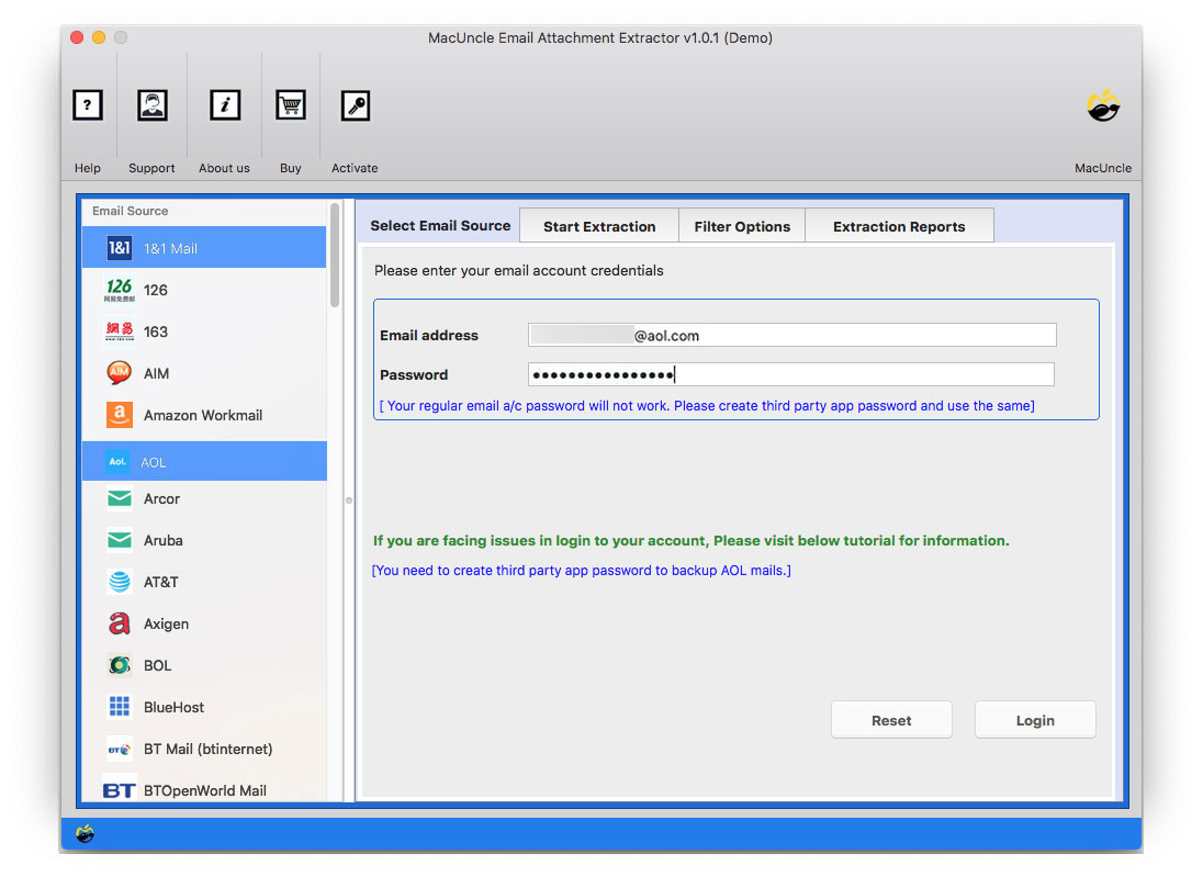 Download Attachments from AOL using the MacUncle Extractor