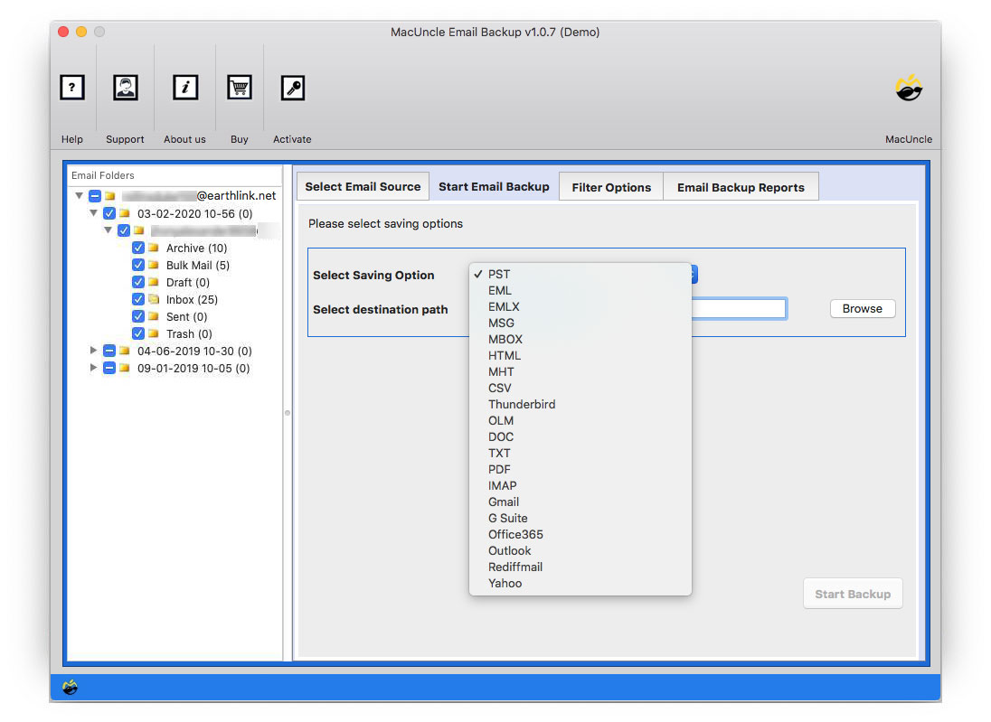 Choose the Earthlink folder 