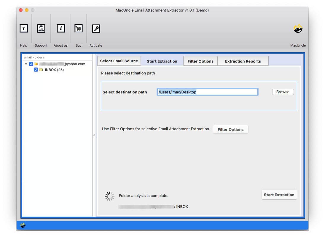 Choose the folder and set destination path 