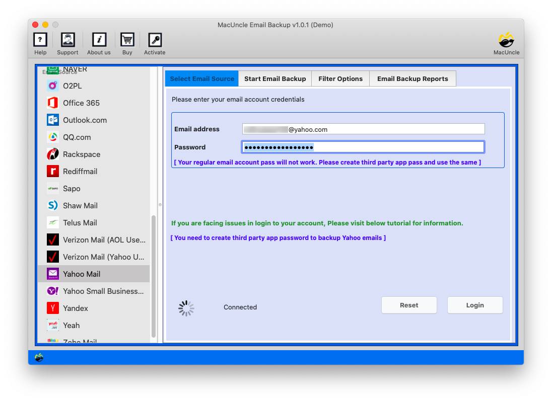 input icloud credentials