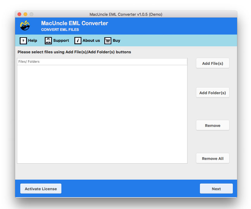 start the software to convert EML file to CSV