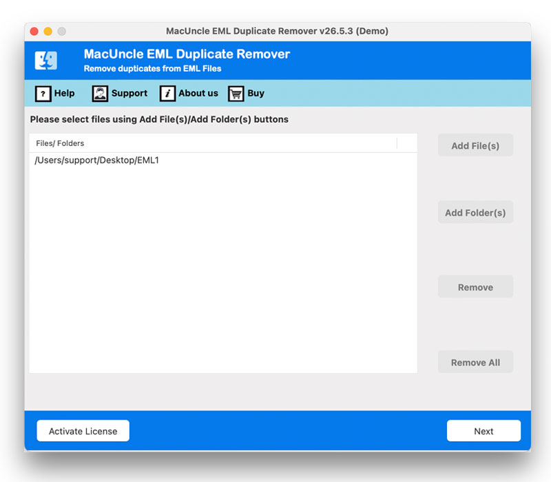 launch eml duplicate remover