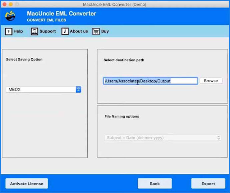 file naming and destination path