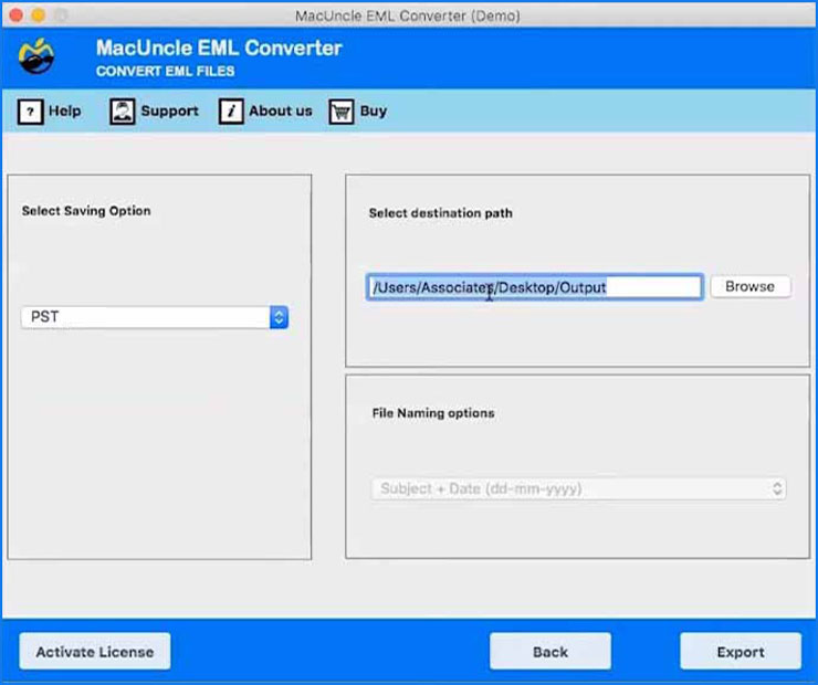 file naming & destination path