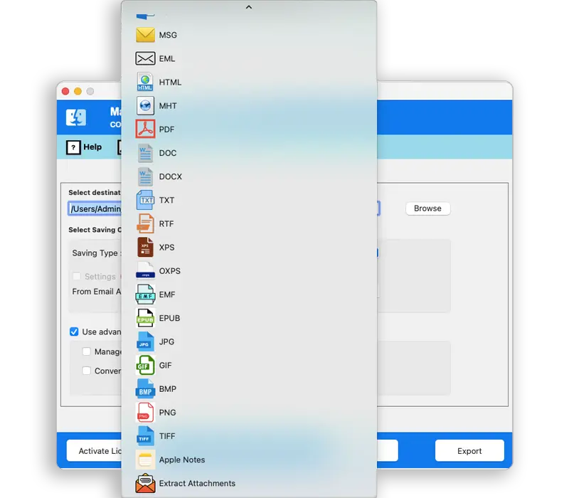 Select file format