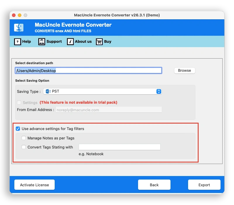 Use Advanced Tag Filter settings