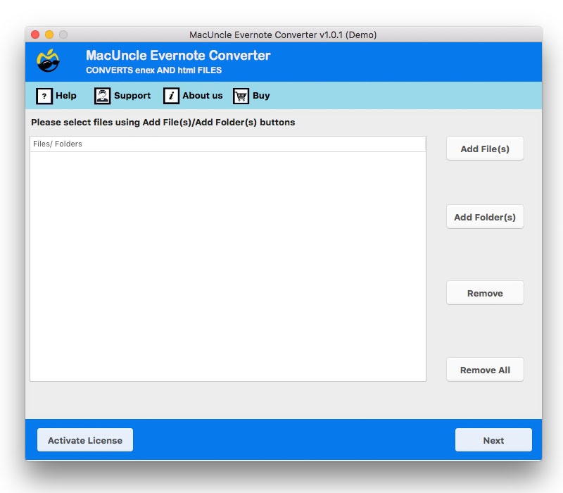 Start Evernote Converter