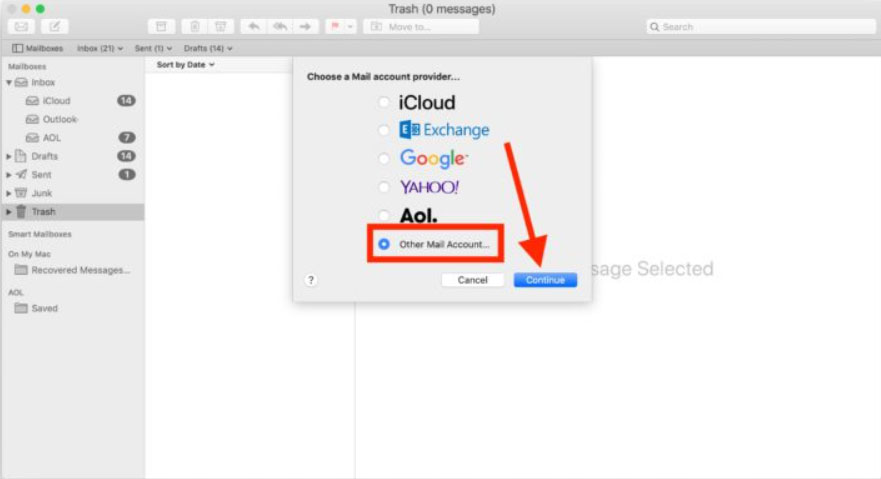 choose any mail account