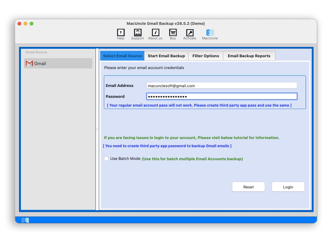 enter gmail credentials