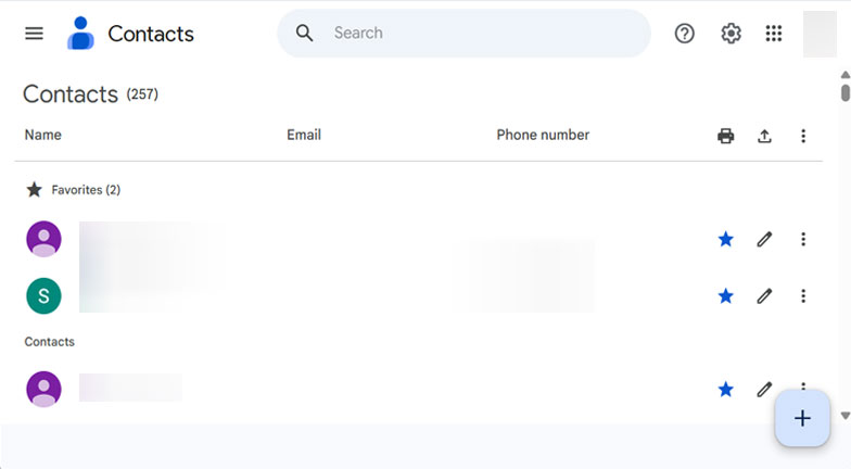 go to google contacts
