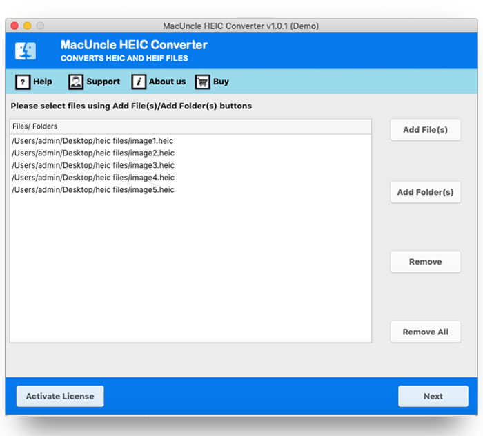 Add HEIC Files to the software