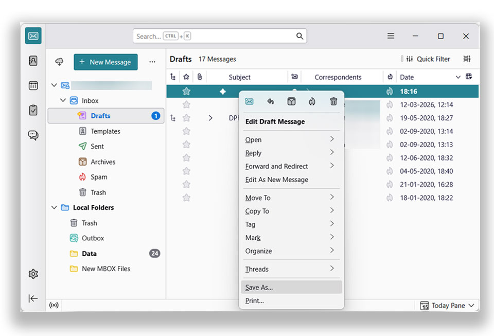 now save these emails to convert html to eml format