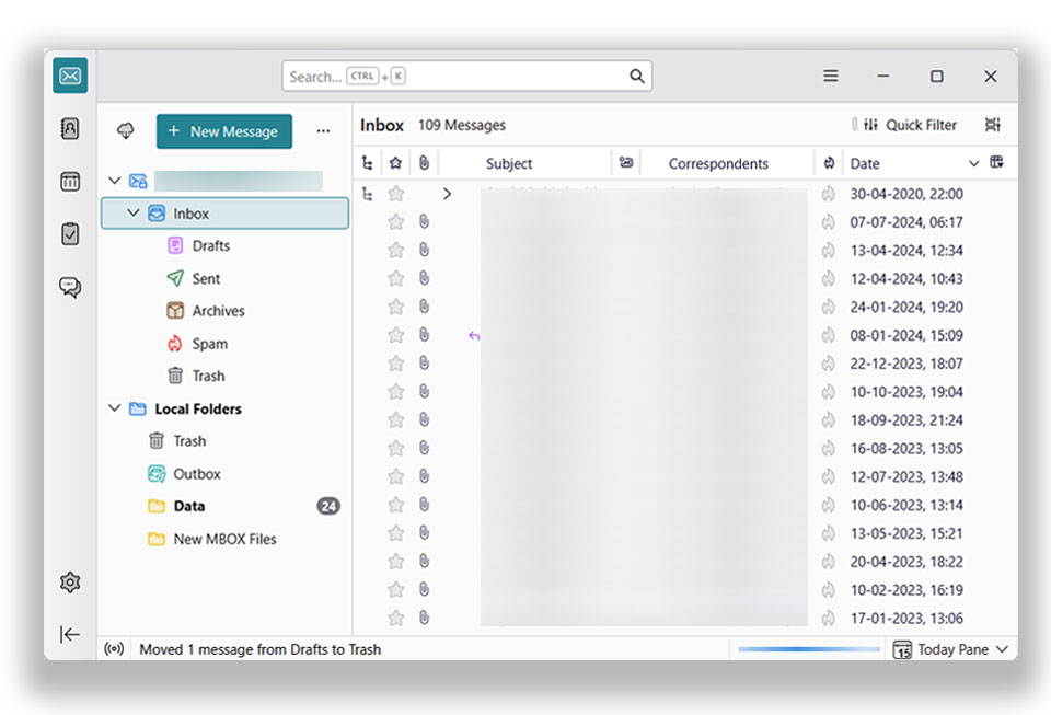 go to thunderbird and click on new message