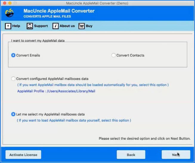 Use the Application to Transfer Mac Mail folders to New Computer