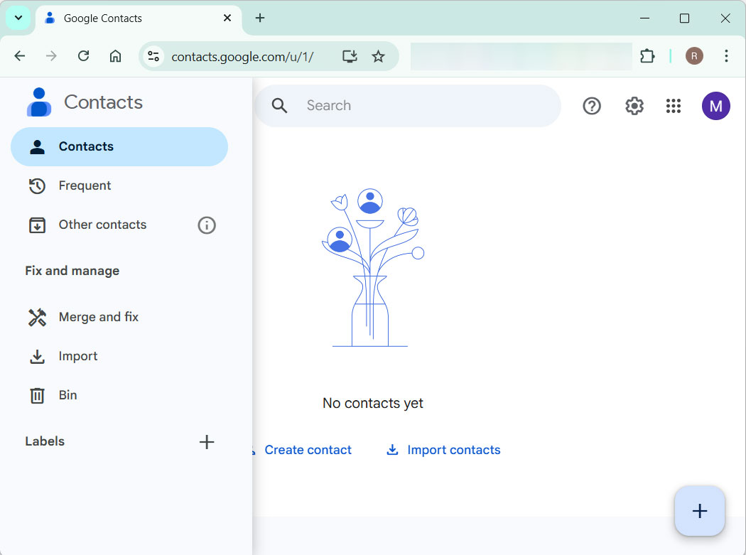 click on import button