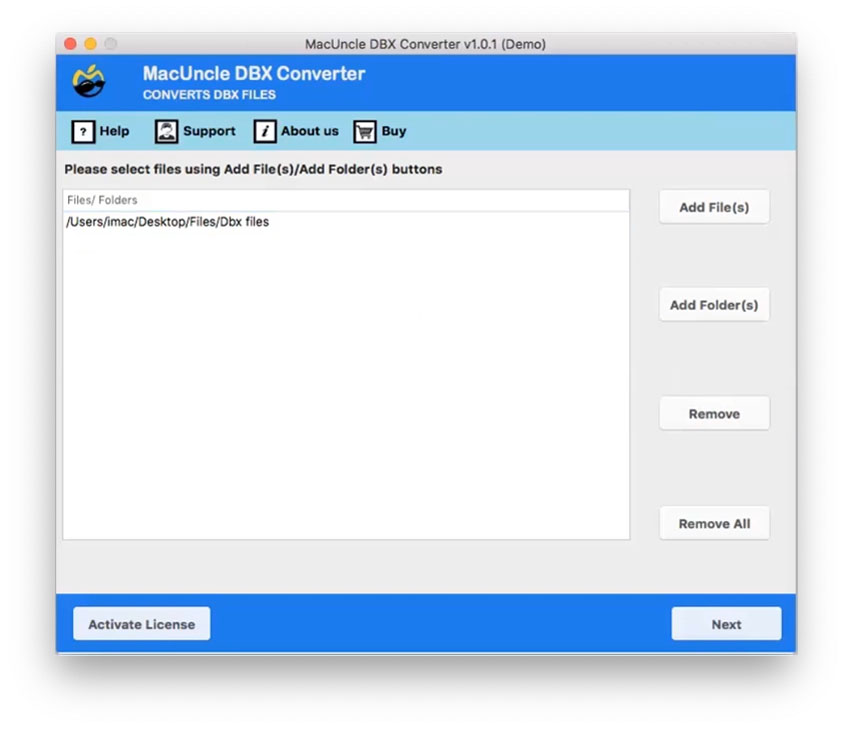 Upload DBX Files into Software Panel