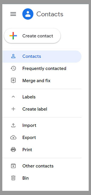 Click on Contacts