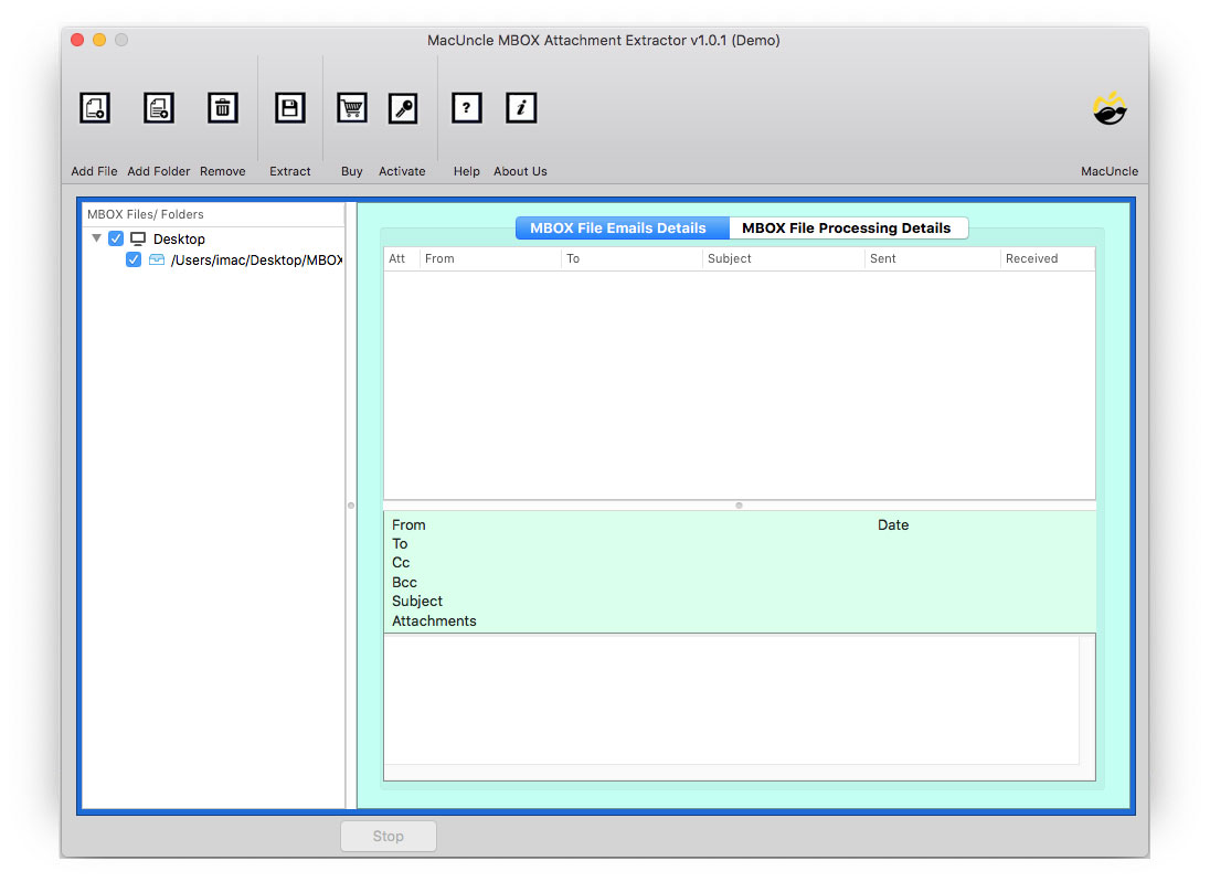 Add MBOX File to Extract Attachments from MBOX on Mac