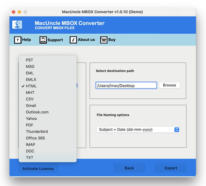 select PST as saving format