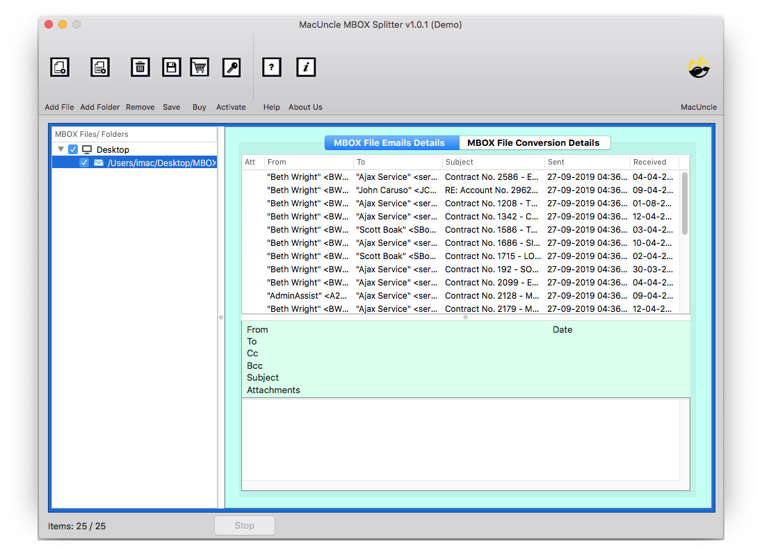 Select MBOX File using Add File or Add Folder