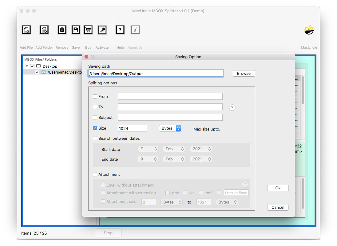 MBOX Splitter Screenshot