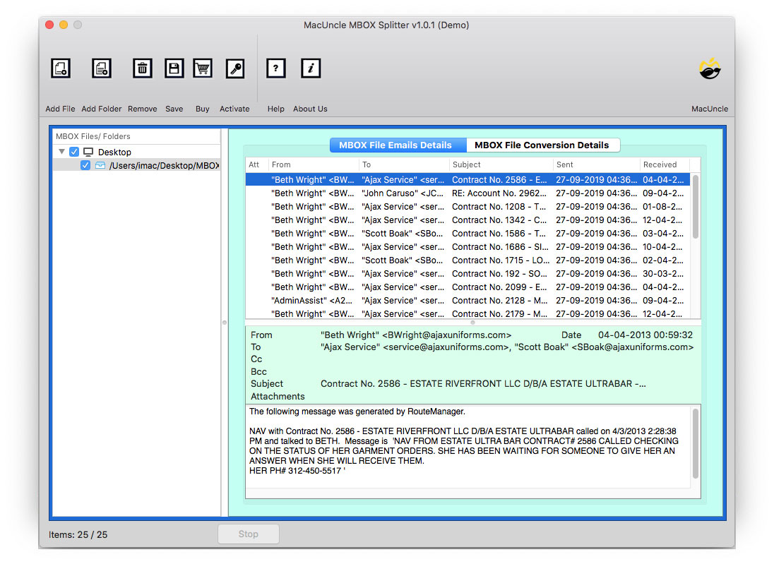 Select the preferred Email File