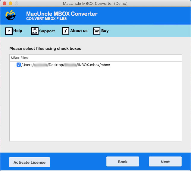 select MBOX file to convert to Doc format