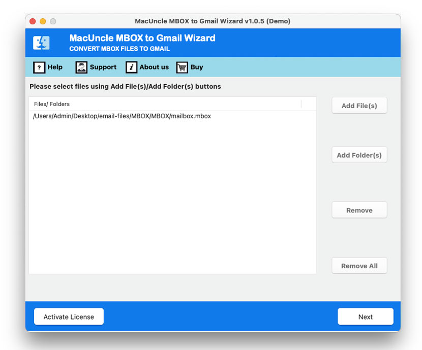 add mbox files