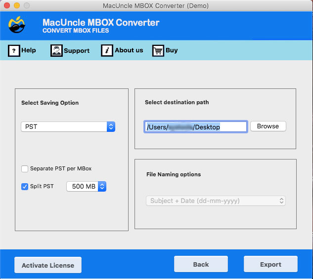 Choose Destination Location for PST File