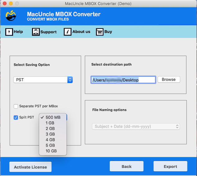 Choose PST saving format