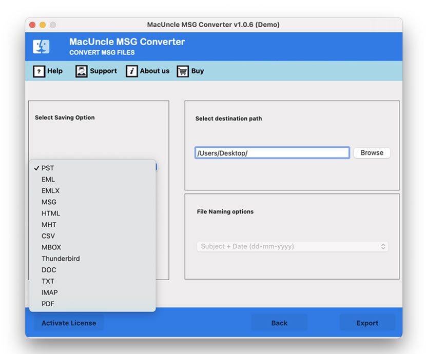 Choose CSV Files to convert multiple .msg to csv