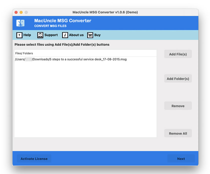 Add files to Convert MSG to EML format