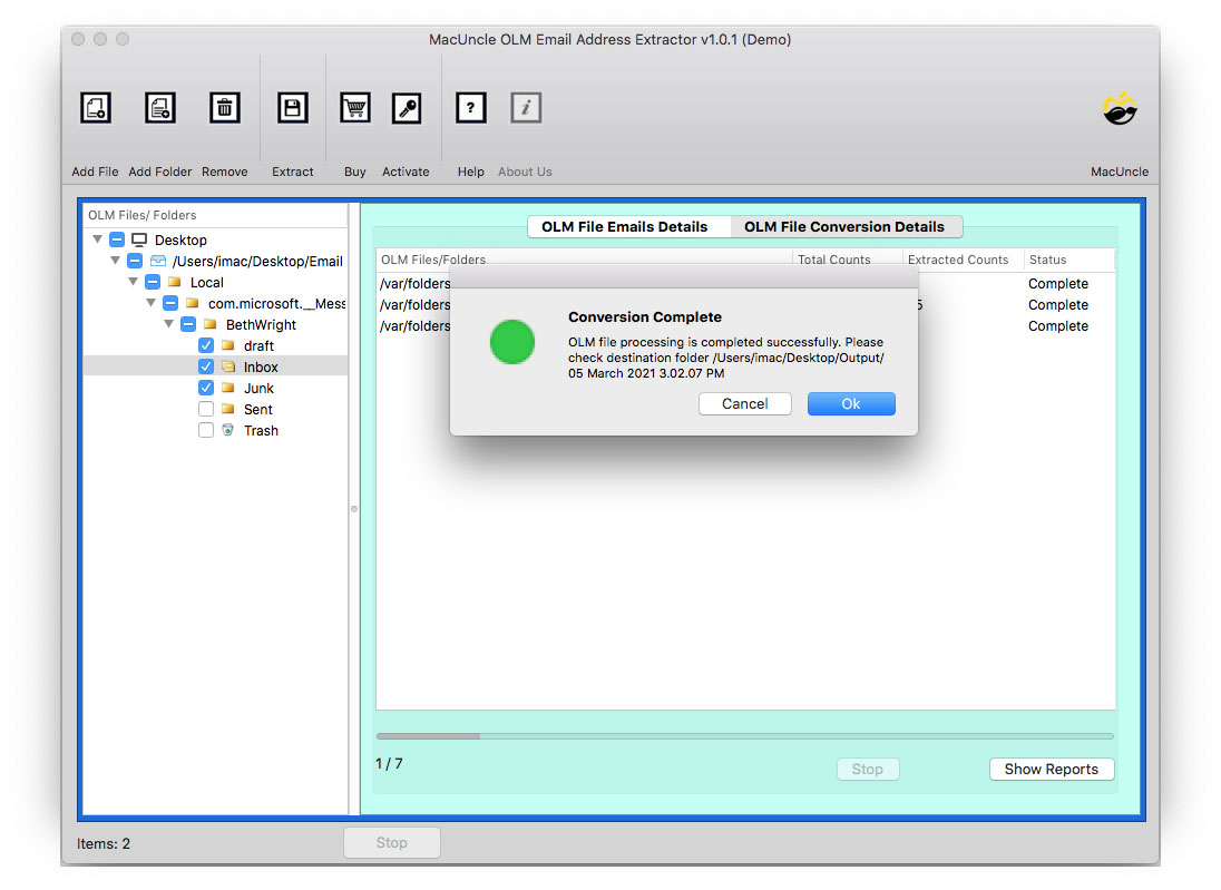 olm address extractor
