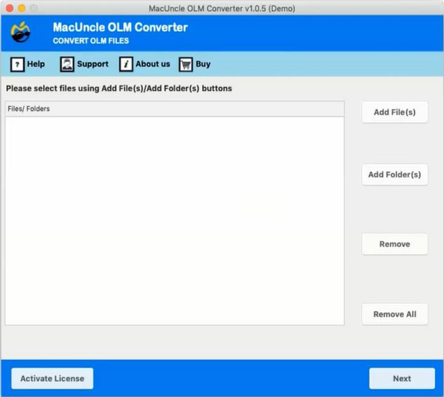 start olm to vcard converter for Mac