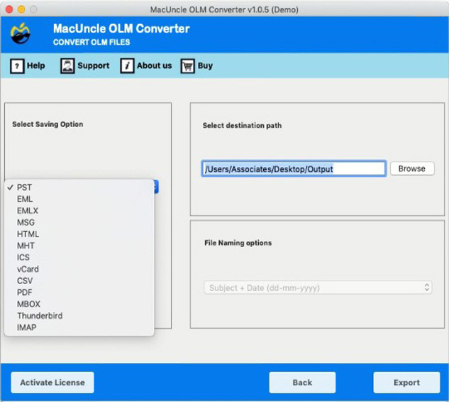 select IMAP from Select Saving Option