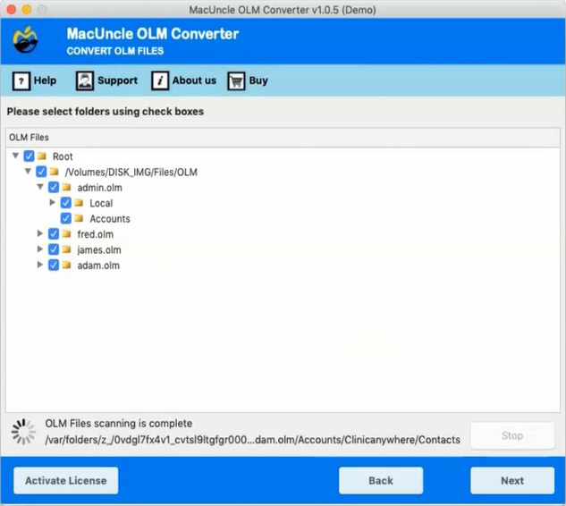 Choose the Folder for migration