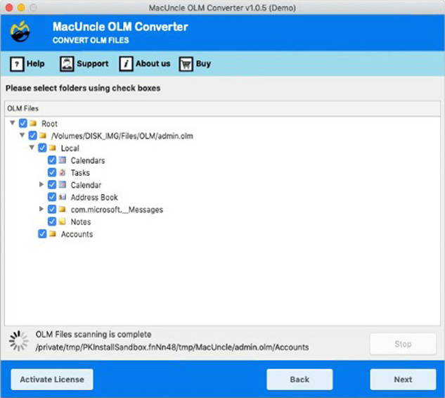 Select the vCard file format