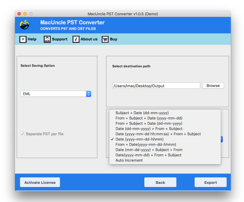 choose any naming pattern for pdf file