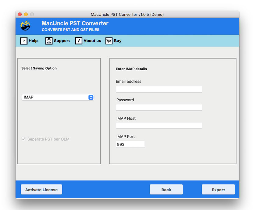 enter IMAP details 