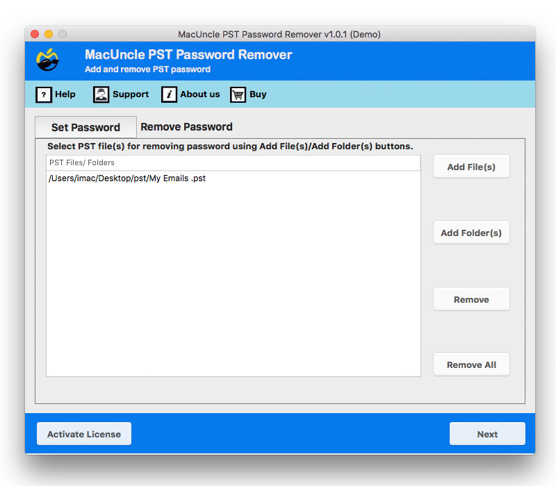 Use the MacUncle tool to Unlock Password Protected PST