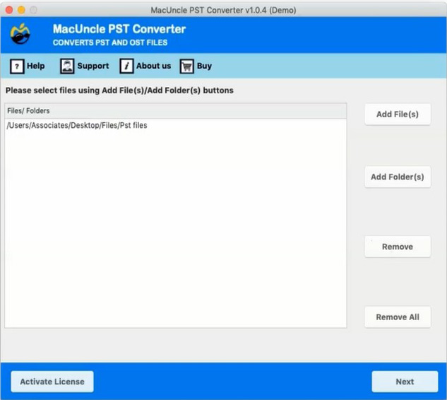 Upload PST files